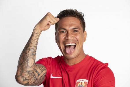ASUNCION, PARAGUAY - NOVEMBER 17: Tearii Labaste poses during the Tahiti team presentation prior to the FIFA Beach Soccer World Cup Paraguay 2019 on November 17, 2019 in Asuncion, Paraguay. (Photo by Hector Vivas - FIFA/FIFA via Getty Images)