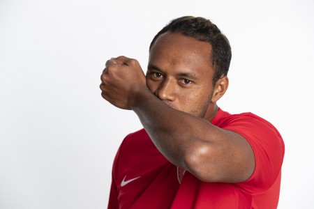ASUNCION, PARAGUAY - NOVEMBER 17: Patrick Tepa poses during the Tahiti team presentation prior to the FIFA Beach Soccer World Cup Paraguay 2019 on November 17, 2019 in Asuncion, Paraguay. (Photo by Hector Vivas - FIFA/FIFA via Getty Images)